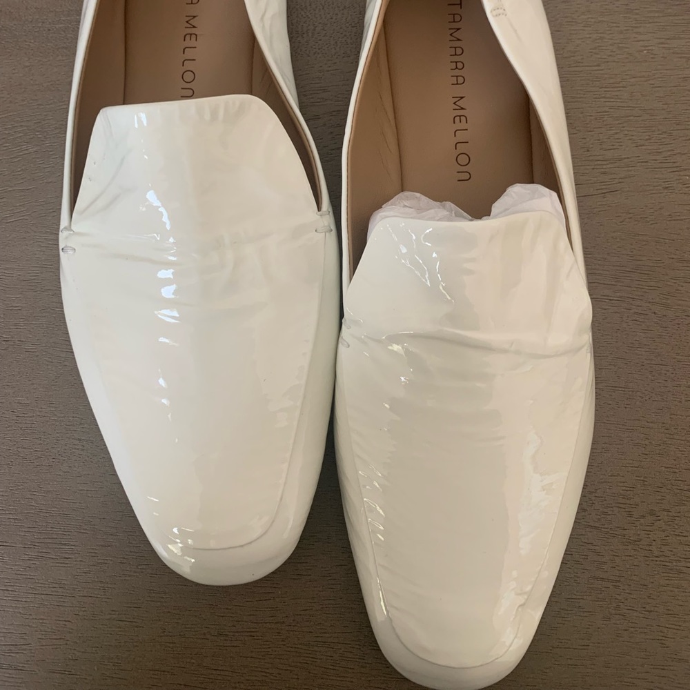 Tamara Mellon White Patent Leather Flats Size Eu 39.5